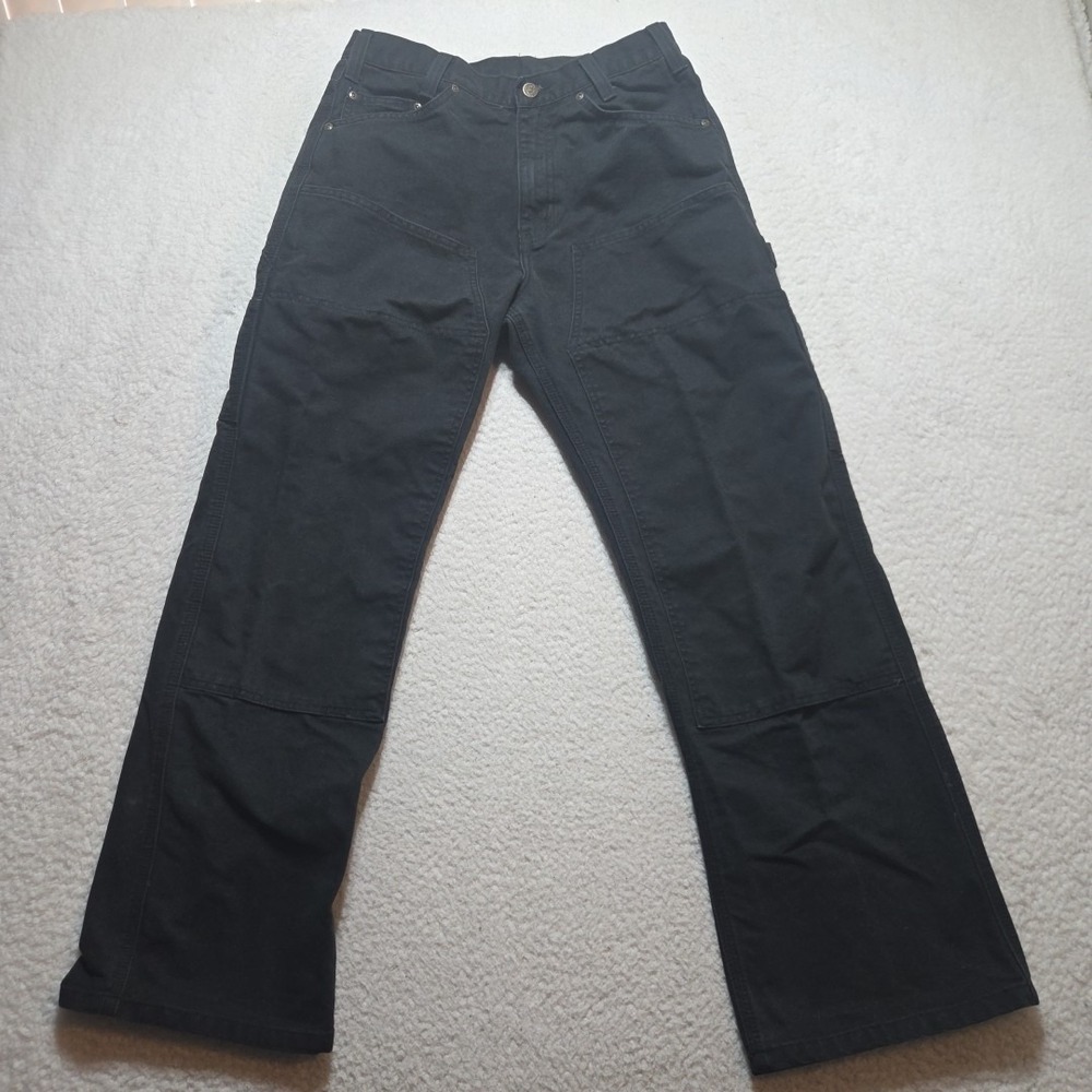 VTG Ben Davis Double Knee Carpenter Pants Black Denim Men's Size 30x30 Canvas